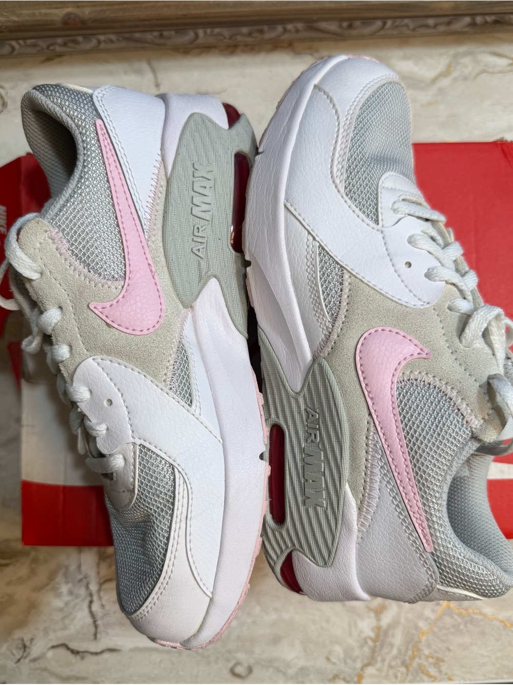 Nike Women’s Air Max Sneakers - White, Pink & Light Gray